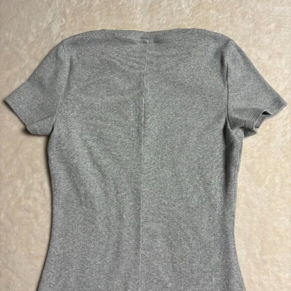 TNA Women Homestretch Highline Dress Size Large Gray Stretch Rib Artizia Bodycon - Picture 6 of 12
